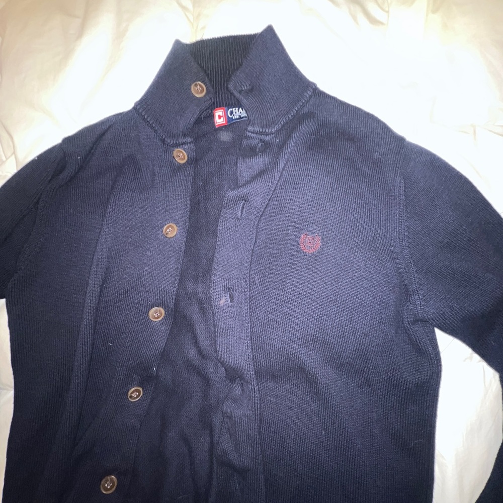 Chaps by Ralph Lauren Button Up Sweater - Navy - M